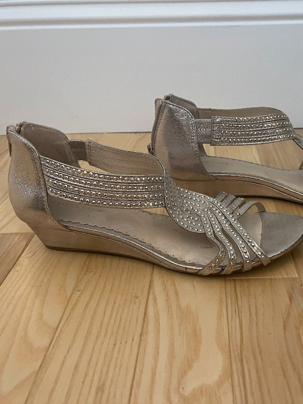 Women's Charter Club Gold/Champagne Wedge Sandals - 7.5